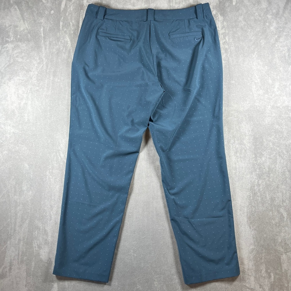 Nike Golf Tour Performance Dri-FIT Pants Womens 12 Blue Tonal Dot Zipper Pockets - Picture 6 of 12